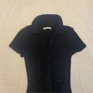 Abercrombie & Fitch Collared Button Down Black Mini Dress